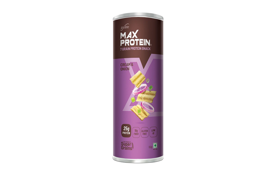 Ritebite Max Protein 7 Grain Protein Snack Cream & Onion   Jar  150 grams